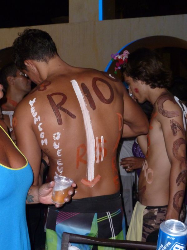 Carnaval de Rio 2011, homme au corps peint