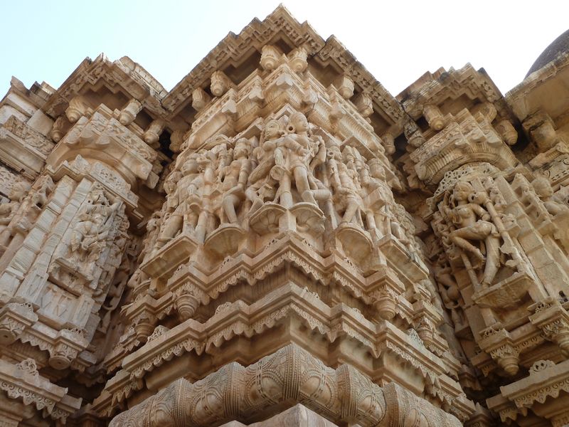 Détail d'un temple, Chittorgarh, Inde