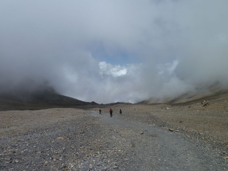 Descent from Thorung La, around Annapurnas, Nepal